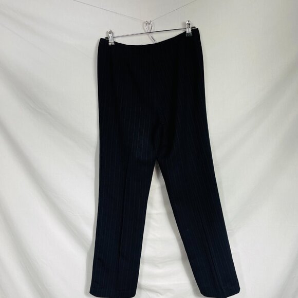 Harvé Benard by Bernard Holtzman Women's Navy and Red Pinstripe Pants Size 8 - Picture 7 of 10